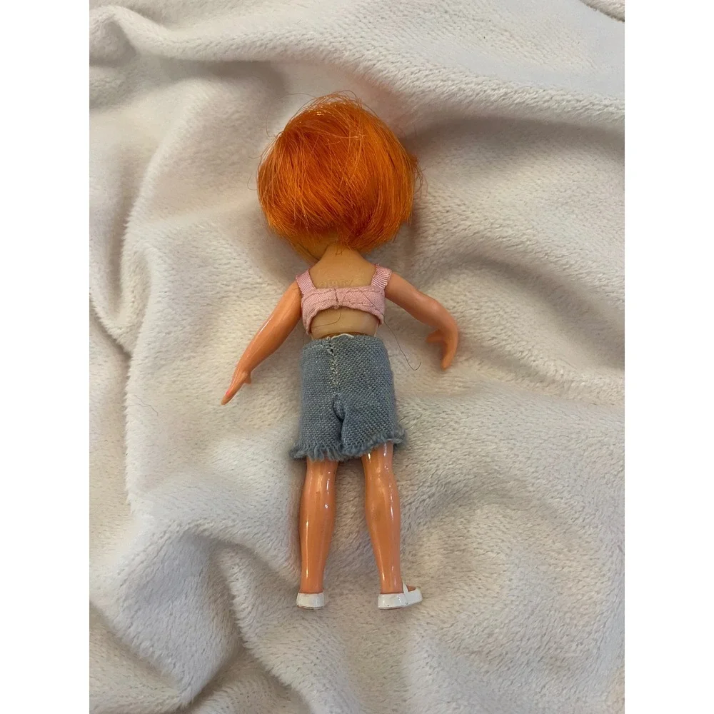 Vintage Hasbro Dolly Darling Orange Hair Doll Pink Top Denim Shorts 1960s Toy